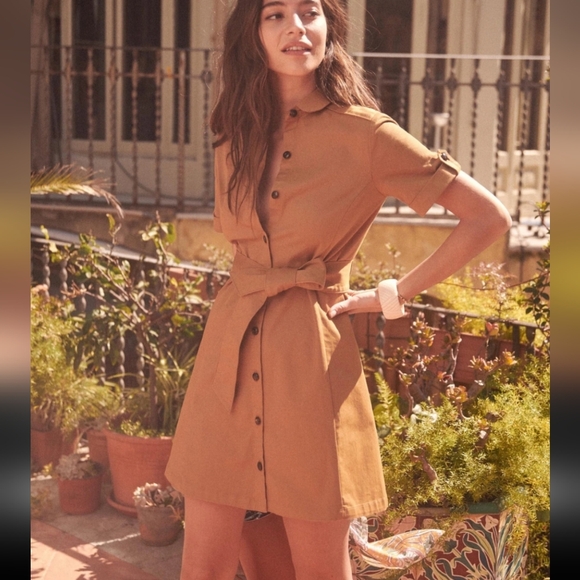 Sezane Clarissa Short Buttoned Cotton Dress - Picture 5 of 6